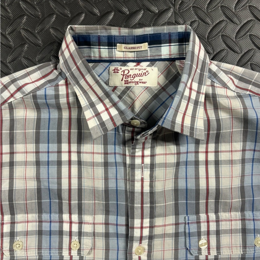 Original Penguin Plaid Button Down Shirt Men’s Classic Fit Long Sleeve - Picture 3 of 12